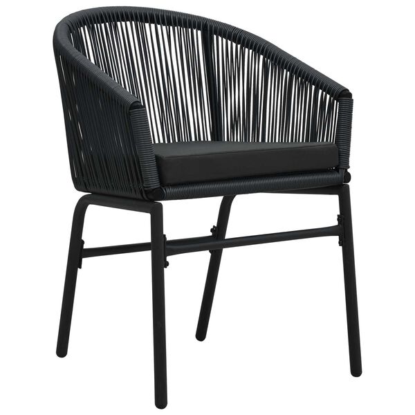 vidaXL Σετ Τραπεζαρίας Κήπου 9 pcs Μαύρο Large Μέταλλο & Πλαστικό