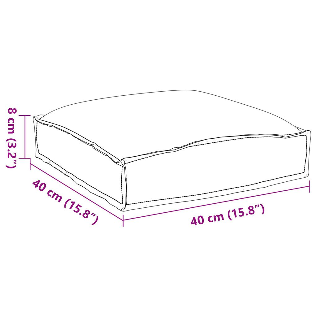 vidaXL Μαξιλάρια Παλετών 2 τεμ Μπλε Βασιλικό 40x40x8 cm Πολυεστέρα