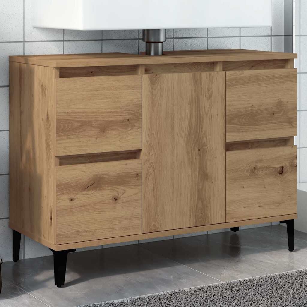 vidaXL Ντουλάπι Νιπτήρα τεχνίτης Δρυς 80 x 33 x 60 εκ