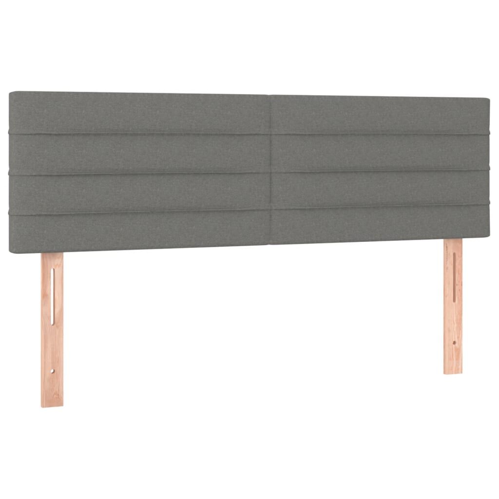 vidaXL Κρεβάτι Boxspring με Στρώμα Σκούρο Γκρι 140x190 εκ. Υφασμάτινο