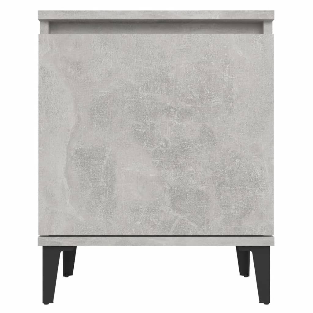 vidaXL Κομοδίνο Γκρι Σκυροδέματος 40 x 30 x 50 εκ. με Μεταλλικά Πόδια