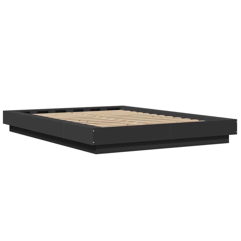vidaXL Πλαίσιο Κρεβατιού με LED Μαύρο 120 x 200 εκ. Επεξ. Ξύλο