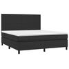 vidaXL Κρεβάτι Boxspring με Στρώμα & LED Μαύρο 160x200 εκ. Συνθ. Δέρμα