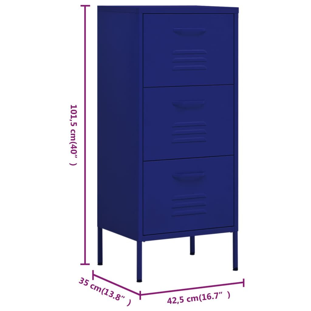 vidaXL Ντουλάπι Αποθήκευσης Ναυτικό Μπλε 42,5x35x101,5 εκ. από Ατσάλι