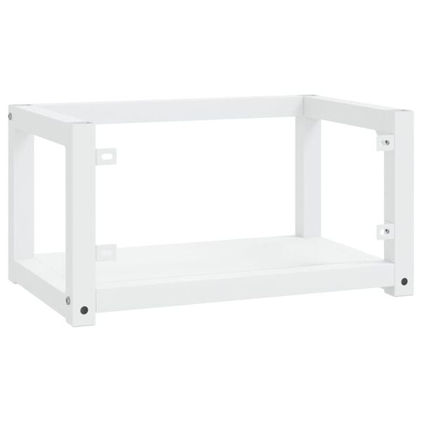 vidaXL Έπιπλο Μπάνιου Επιτοίχιο Λευκό 59 x 38 x 31 εκ. Σιδερένιο