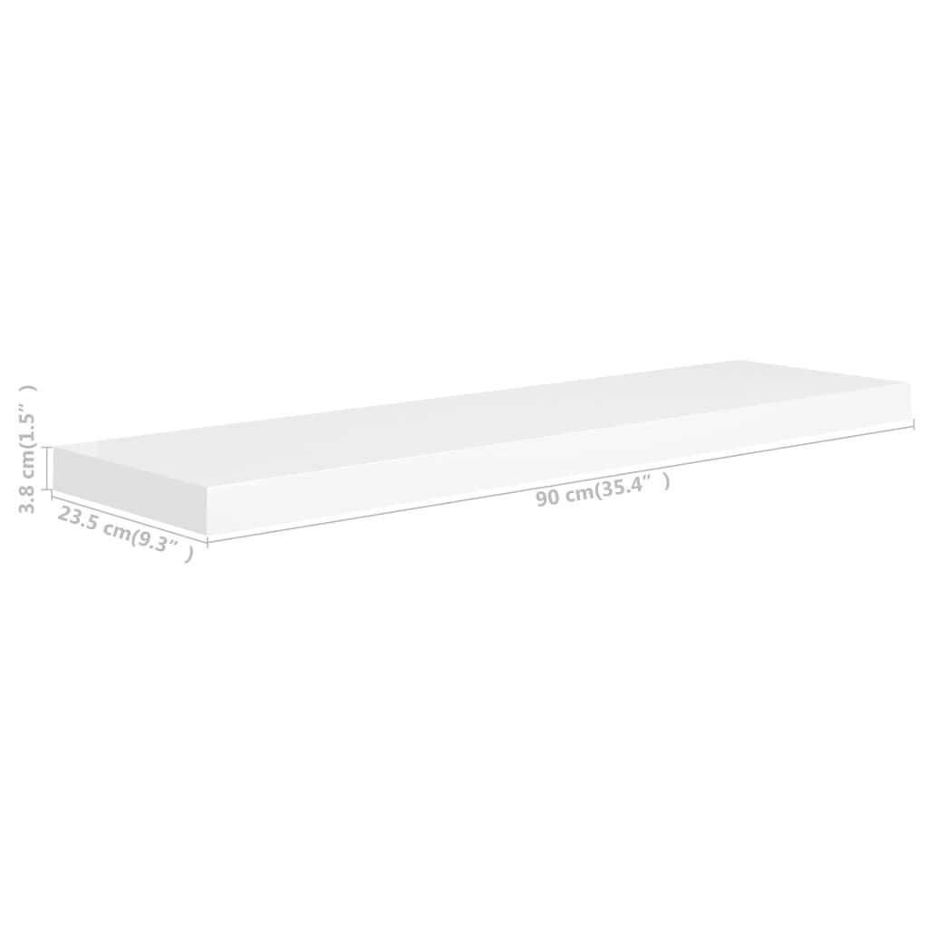 vidaXL Ράφια Τοίχου 4 τεμ. Άσπρα 90x23,5x3,8 εκ. MDF