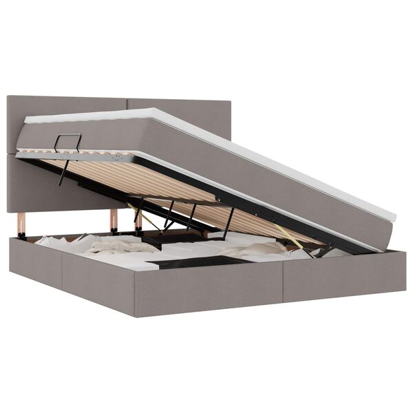 vidaXL &Kappa;&rho;&epsilon;&beta;ά&tau;&iota; &mu;&epsilon; &alpha;&pi;&omicron;&theta;&eta;&kappa;&epsilon;&upsilon;&tau;&iota;&kappa;ό &chi;ώ&rho;&omicron; &kappa;&alpha;&iota; LED &mu;&epsilon; led Taupe 180 x 200 cm