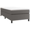 vidaXL Κρεβάτι Boxspring με Στρώμα Γκρι 90x200 εκ. από Συνθετικό Δέρμα