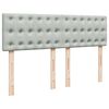 vidaXL Κρεβάτι Boxspring με Στρώμα Ανοιχτό Γκρι 140x190 εκ. Βελούδινο