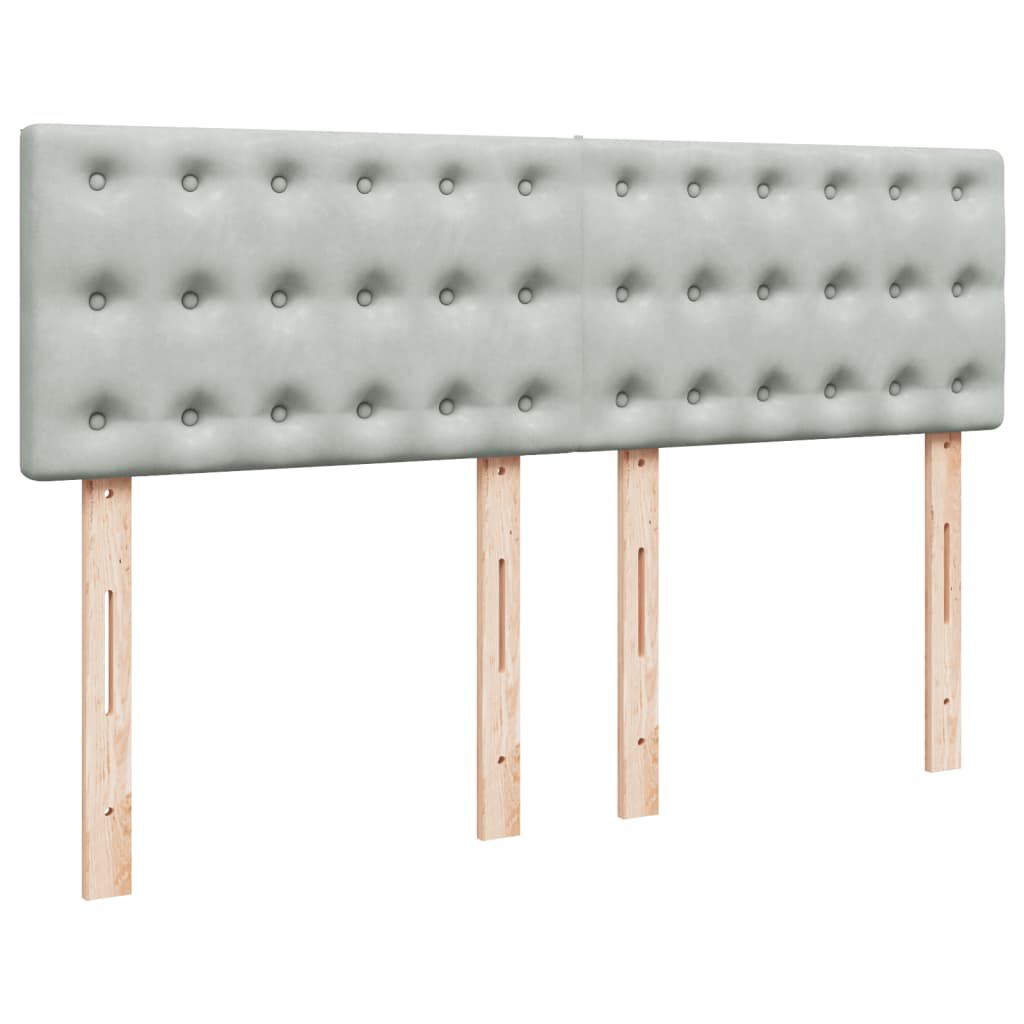 vidaXL Κρεβάτι Boxspring με Στρώμα Ανοιχτό Γκρι 140x190 εκ. Βελούδινο