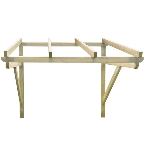 vidaXL Στέγαστρο Πόρτας 150 x 150 x 160 εκ. Μασίφ Ξύλο Πεύκου