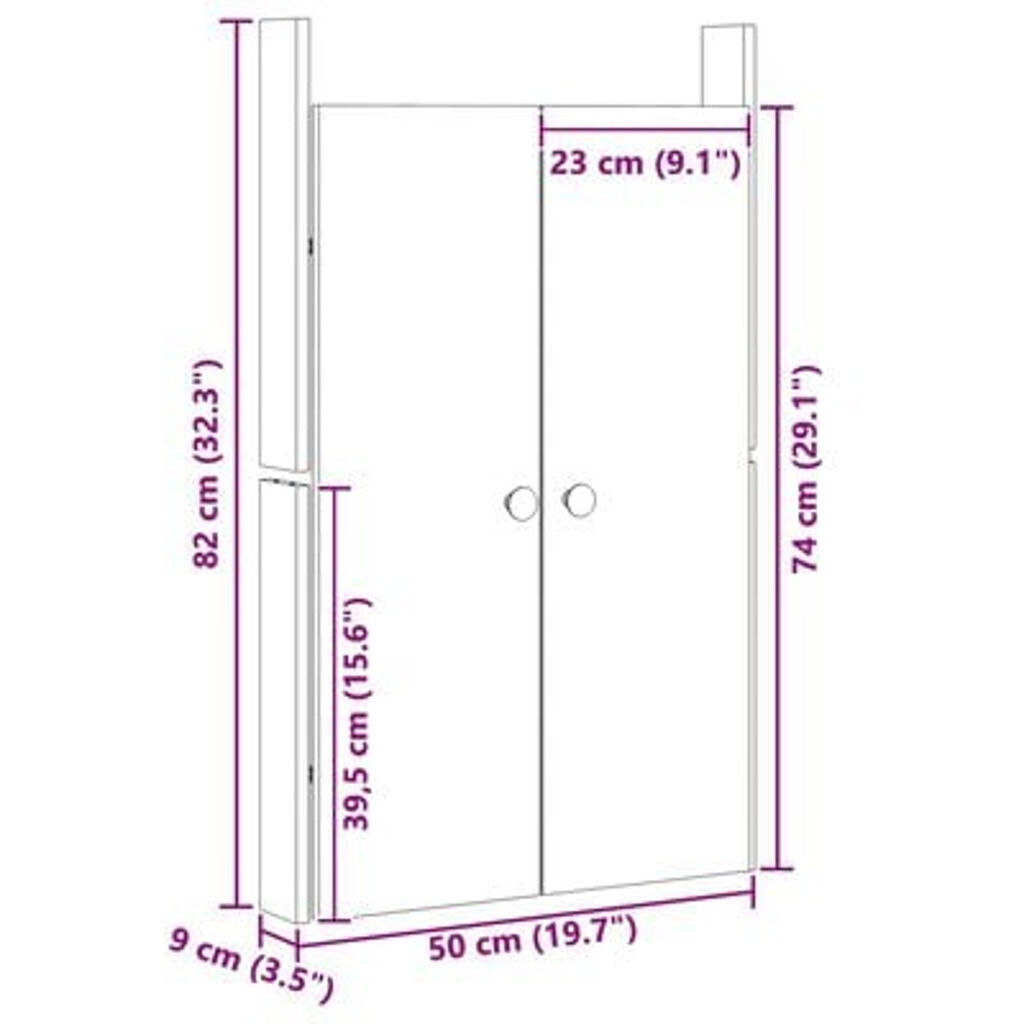 vidaXL Πόρτες Εξωτερικής Κουζίνας 50x9x82 εκ. Μασίφ Ξύλο Ντούγκλας