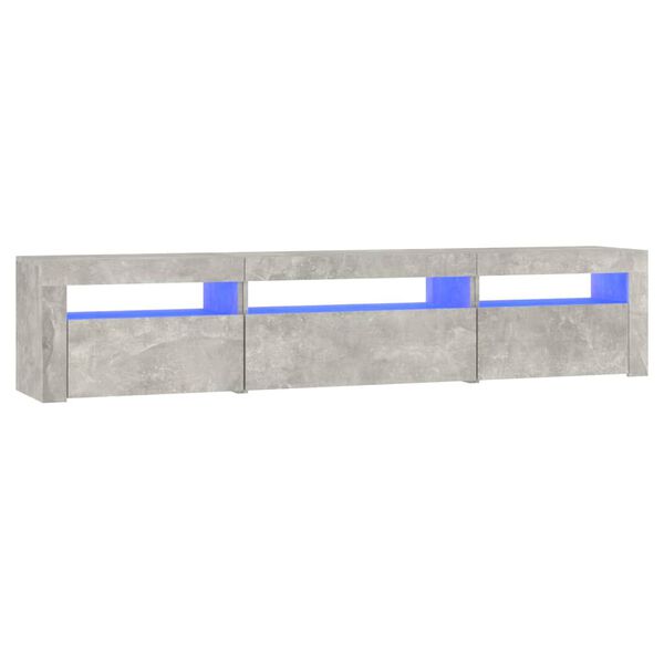 vidaXL Έπιπλο Τηλεόρασης με LED Γκρι Σκυροδέματος 195x35x40 εκ.