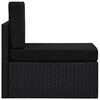 vidaXL Καναπές Μεσαίος Τμηματικός Μαύρος από Συνθετικό Ρατάν