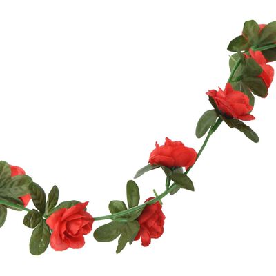 vidaXL Γιρλάντες Λουλουδιών Τεχνητές 6 τεμ. Κόκκινο 240 εκ.