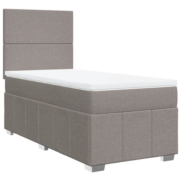 vidaXL &Kappa;&rho;&epsilon;&beta;ά&tau;&iota; Boxspring &mu;&epsilon; &Sigma;&tau;&rho;ώ&mu;&alpha; Taupe 90x190 &epsilon;&kappa;.&Upsilon;&phi;&alpha;&sigma;&mu;ά&tau;&iota;&nu;&omicron;