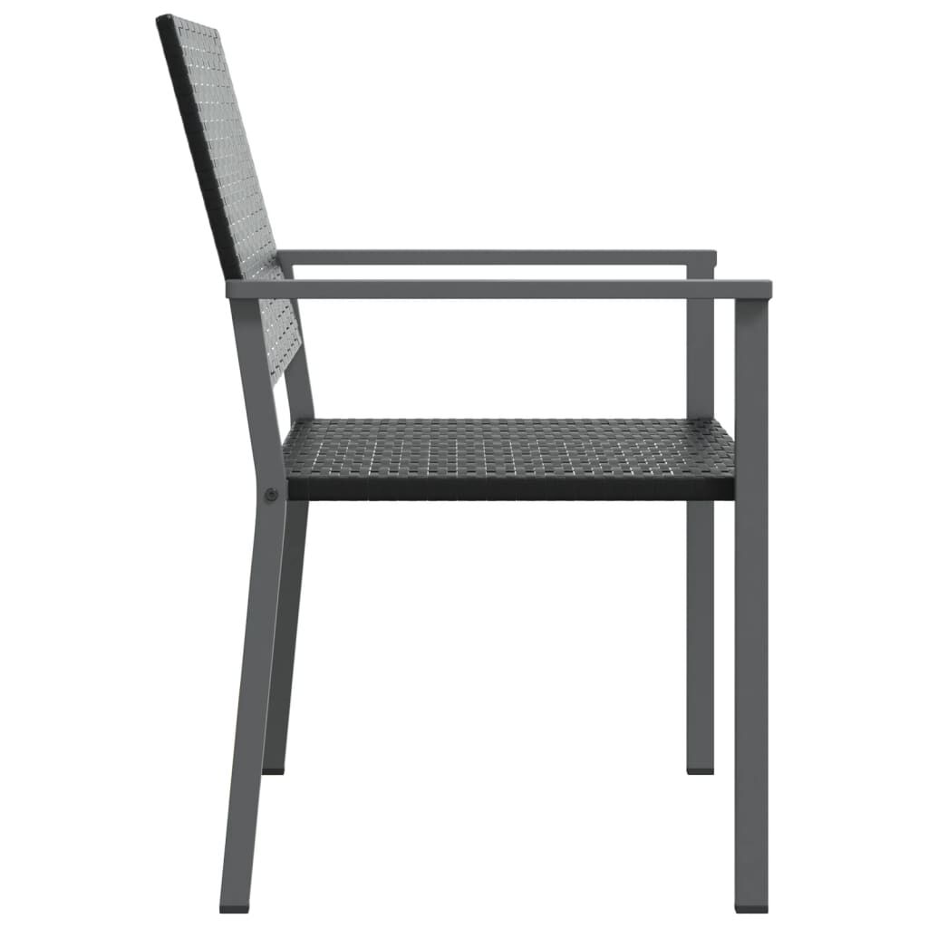vidaXL Καρέκλες Κήπου 2 τεμ. Μαύρο 54x62,5x89 εκ. από Συνθετικό Ρατάν