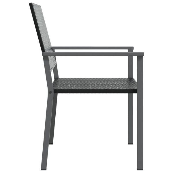 vidaXL Καρέκλες Κήπου 2 τεμ. Μαύρο 54x62,5x89 εκ. από Συνθετικό Ρατάν