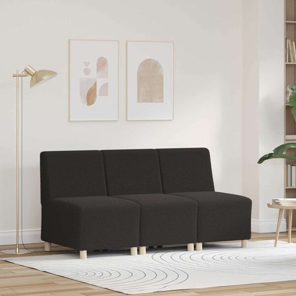 vidaXL Μοναδικός Καναπές χωρίς Χερούλια 3 pcs Σκούρο Γκρι