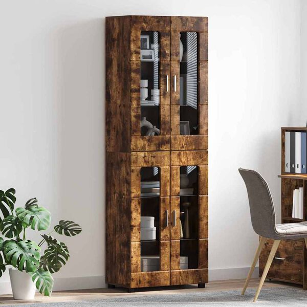 vidaXL Highboard &mu;&epsilon; &rho;ά&phi;&iota; FLORIN &Kappa;&alpha;&pi;&nu;&iota;&sigma;&tau;ό &Delta;&rho;ύ&sigmaf; 60 x 35 x 182 &epsilon;&kappa;.