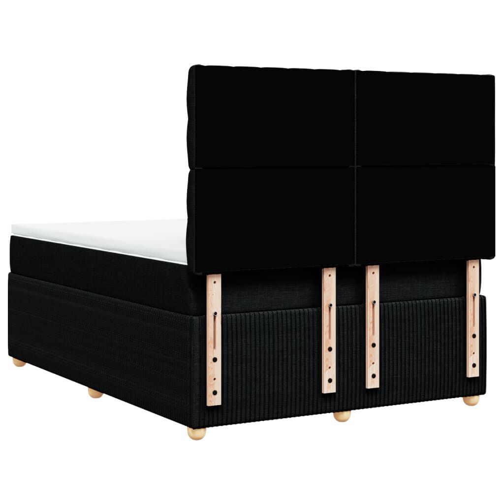 vidaXL Κρεβάτι Boxspring με Στρώμα Μαύρο 160x200 εκ. Υφασμάτινο