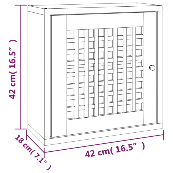 vidaXL Ντουλάπι Τοίχου 42 x 18 x 42 εκ. από Μασίφ Ξύλο Καρυδιάς
