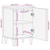 vidaXL Ντουλάπι Μπάνιου 38 x 33 x 58 εκ. από Μασίφ Ξύλο Μάνγκο