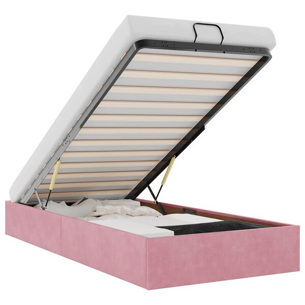 vidaXL Οθωμανικό πλαίσιο κρεβατιού χωρίς στρώμα ροζ 80x200 cm Velvet