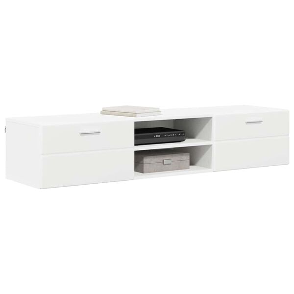 vidaXL Ντουλάπι TV με ράφι Λευκό 150 x 39 x 30 εκ Επεξεργασμένο ξύλο