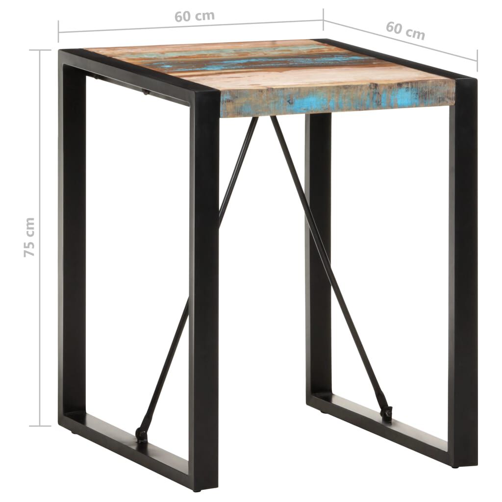 vidaXL Τραπέζι 60 x 60 x 75 εκ. από Μασίφ Ανακυκλωμένο Ξύλο