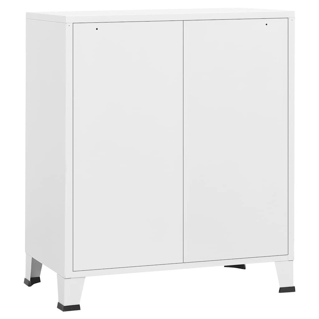 vidaXL Συρταριέρα Βιομηχανική Λευκή 78 x 40 x 93 εκ. Μεταλλική