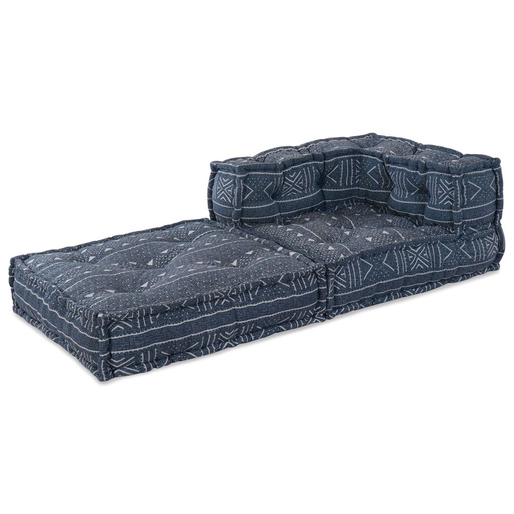 vidaXL Μοδάτος Πουφ Indigo 70x70x54 Υφασμάτινος