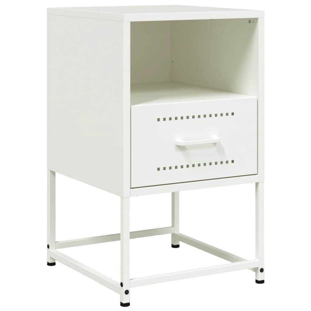 vidaXL Κομοδίνα 2 τεμ. Λευκό 36x39x60,5 εκ. από Χάλυβα