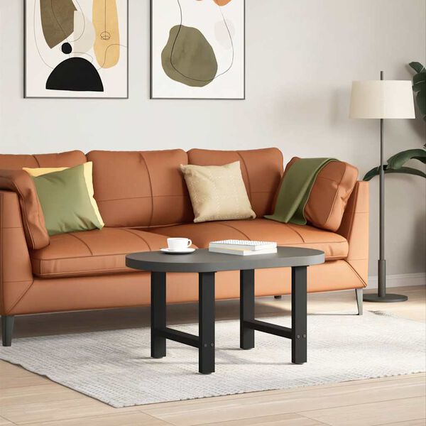 vidaXL Πόδια Τραπεζιού Σαλονιού 2 τεμ. Μαύρα 50x(42-43) εκ. Ατσάλι