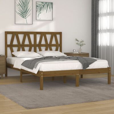 vidaXL Πλαίσιο Κρεβατιού Μελί 120x190εκ Μασίφ Ξύλο Πεύκου Small Double