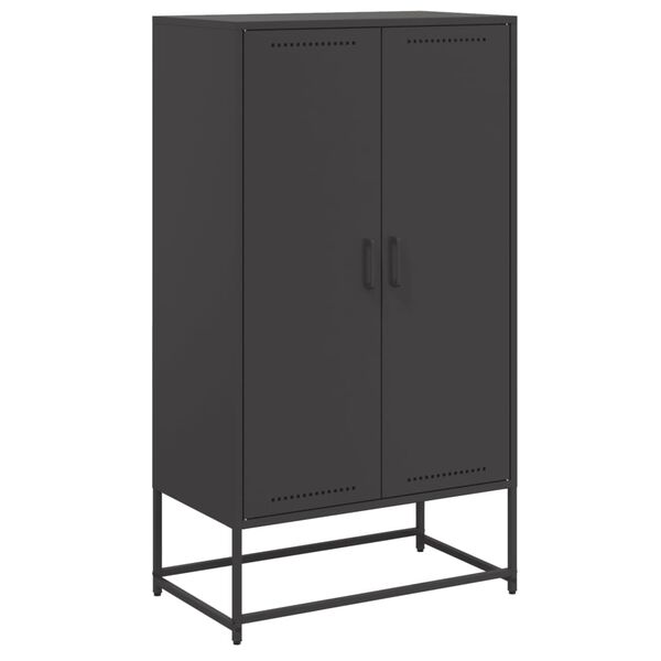 vidaXL Ντουλάπι Μαύρο 68,5x38,5x123,5 εκ. από Ατσάλι