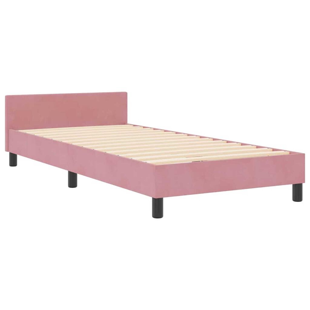 vidaXL Σκελετός Κρεβατιού με κεφαλάρι Ροζ 80 x 200 cm Βελούδο