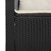 vidaXL Καναπές Κήπου Τριθέσιος Μαύρος από Συνθετικό Ρατάν με Μαξιλάρια