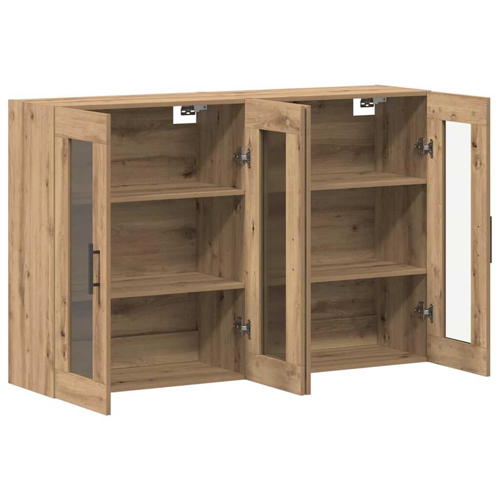 vidaXL Ντουλάπια Τοίχου 2 pcs Βελανιδιά Τέχνη και Μαύρο