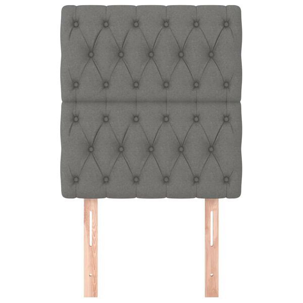 vidaXL Κεφαλάρι Κρεβατιού Σκούρο Γκρι 80x7x118/128 εκ. Ύφασμα