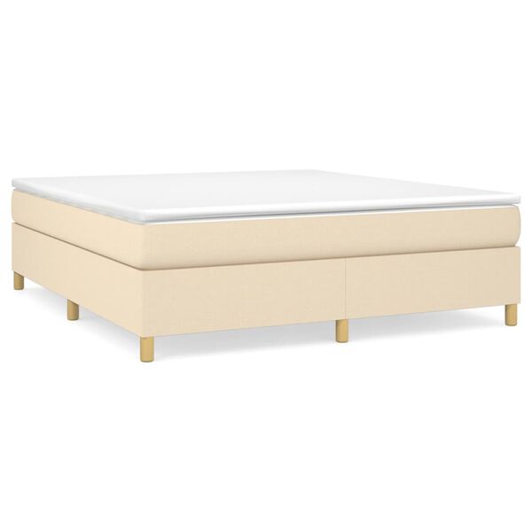 vidaXL Κρεβάτι Boxspring με Στρώμα Κρεμ 180x200 εκ. Υφασμάτινο