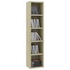 vidaXL Έπιπλο για CD Χρώμα Sonoma Δρυς 21x16x93,5 εκ. από Μοριοσανίδα