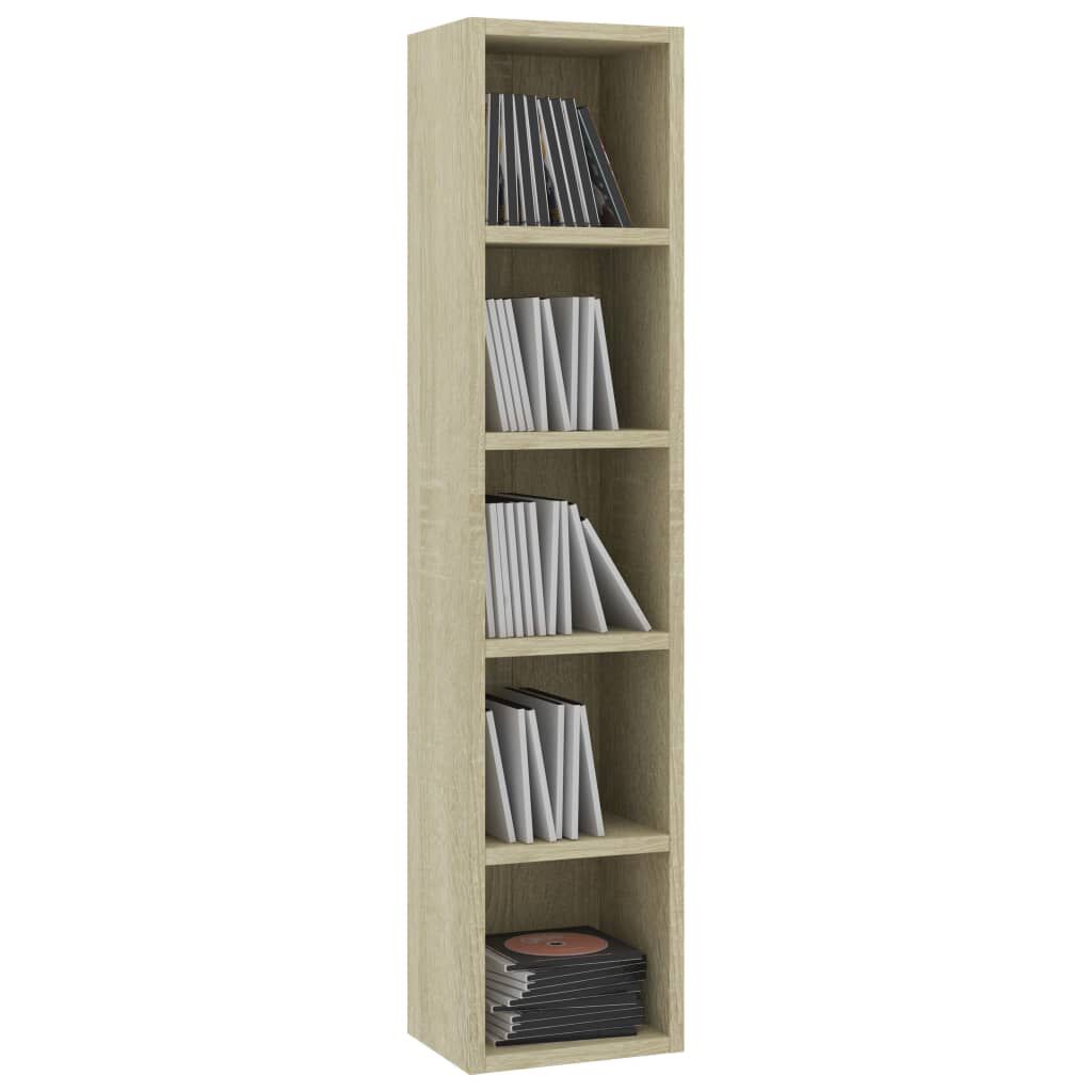 vidaXL Έπιπλο για CD Χρώμα Sonoma Δρυς 21x16x93,5 εκ. από Μοριοσανίδα