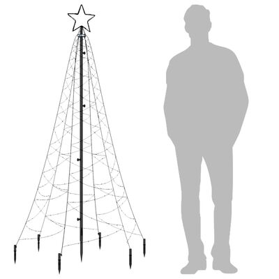 vidaXL Χριστουγεννιάτικο Δέντρο Με Ακίδα 200 LED Ψυχρό Λευκό 180 εκ.