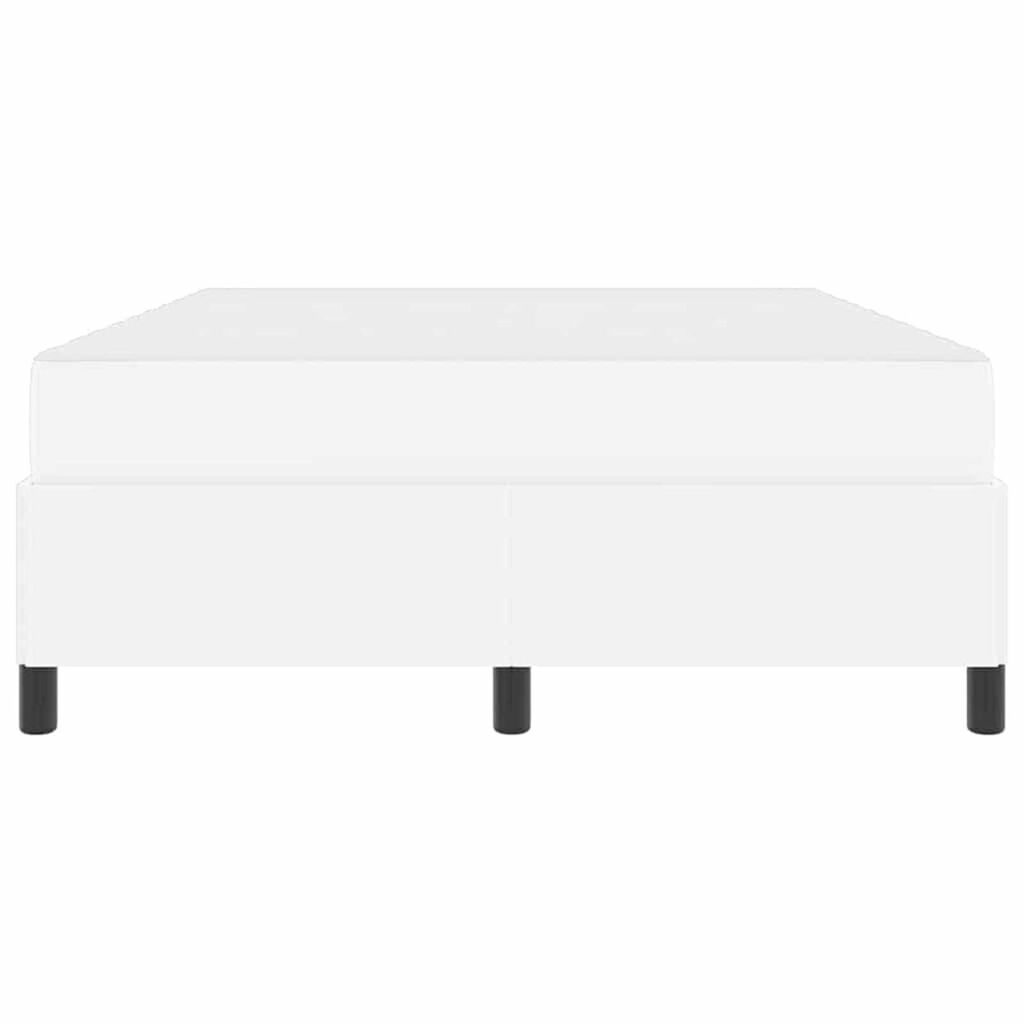 vidaXL Σκελετός κρεβατιού με στρώμα Λευκό 140 x 190 cm Τεχνητό δέρμα