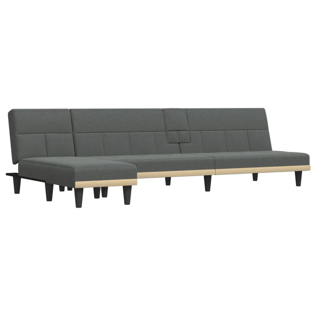 vidaXL Καναπές Κρεβάτι Γωνιακός Σκούρο Γκρι 255x140x70 εκ. Υφασμάτινος