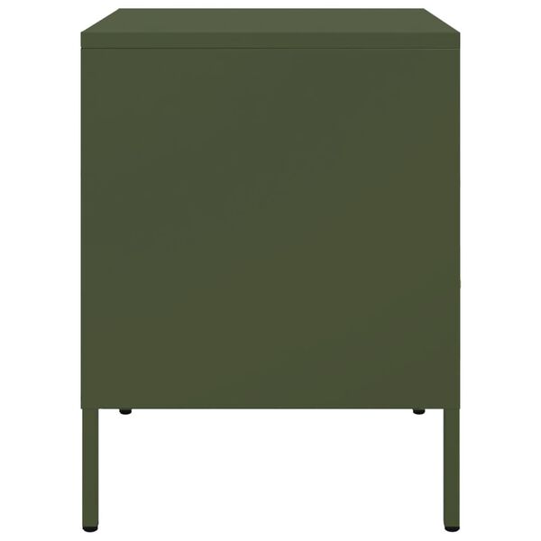 vidaXL Κομοδίνα 2 τεμ. Πράσινο Λαδί 36x39x50,5 εκ. από Χάλυβα