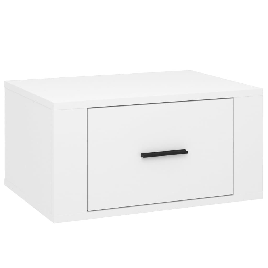 vidaXL Κομοδίνο Επιτοίχιο Γυαλιστερό Λευκό 50 x 36 x 25 εκ.