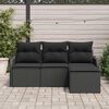 vidaXL Σετ Καναπέ Κήπου με μαξιλάρι 4 pcs Μαύρο Πολυ ράταν