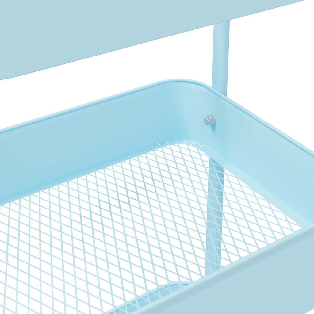 vidaXL Τρόλεϊ αποθήκευσης 3 Επίπεδα Μπλε 42x41,5x77 εκ. Ατσάλι